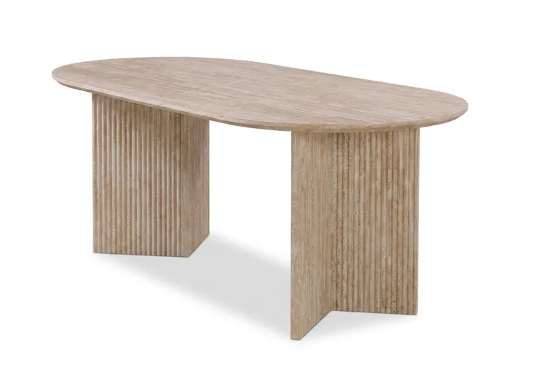Edda Soffbord Oval 120 cm, Travertin