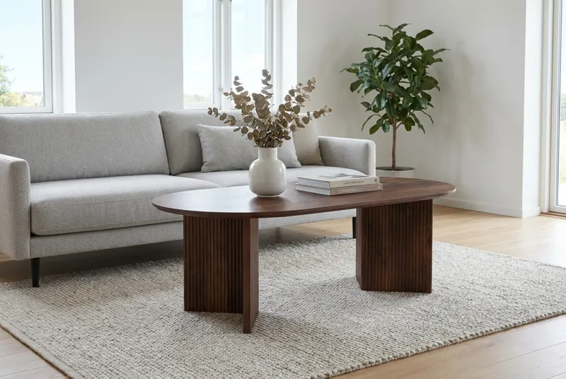 Edda Soffbord Oval 120 cm - Valnöt - Products - Möbler - Bord & matgrupp - Soffbord