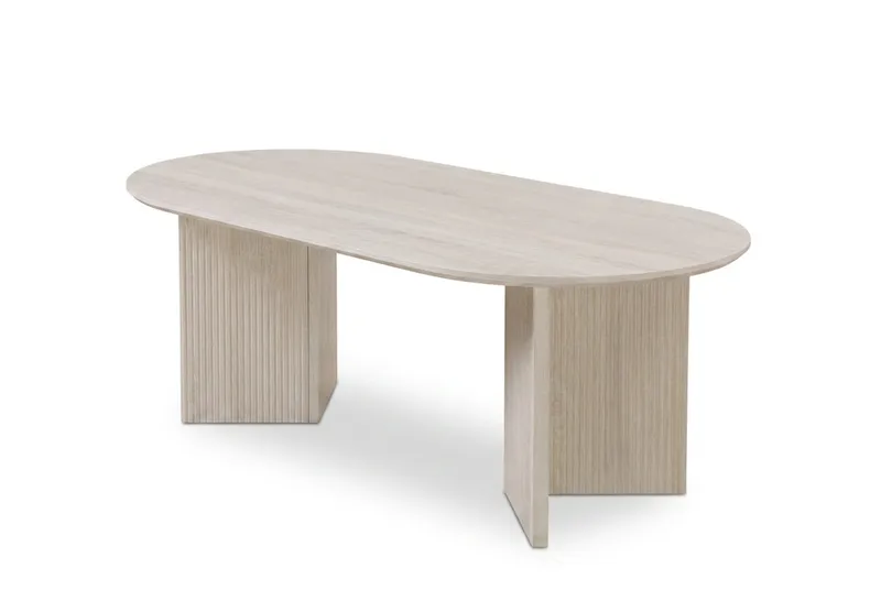 Edda Soffbord Oval 120 cm, Vitlaserad ek