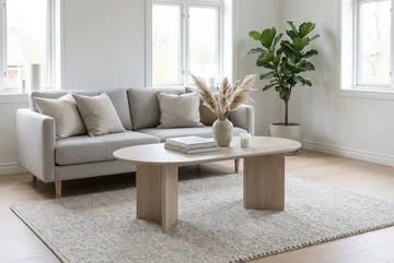 Edda Soffbord Oval 120 cm - Vitlaserad - Products - Möbler - Bord & matgrupp - Soffbord