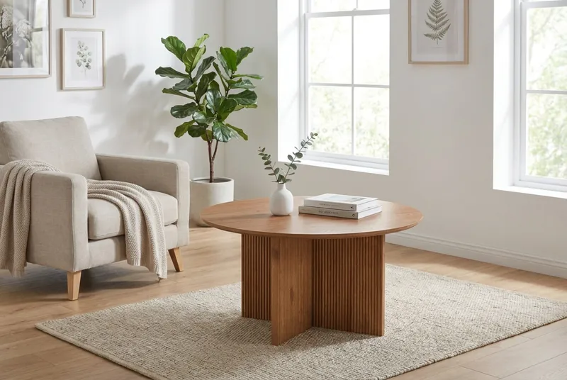 Edda Soffbord Rund 85 cm - Ek - Products - Möbler - Bord & matgrupp - Soffbord