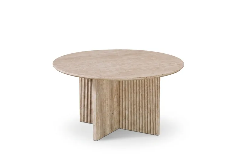 Edda Soffbord Rund 85 cm - Travertin - Products - Möbler - Bord & matgrupp - Soffbord