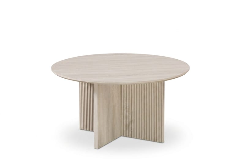 Edda Soffbord Rund 85 cm - Vitlaserad - Products - Möbler - Bord & matgrupp - Soffbord