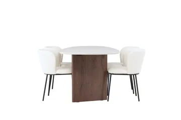 Edina Matgrupp 180 cm Oval med 4 Edina Stolar - Mocca - Products - Möbler - Bord & matgrupp - Matgrupp