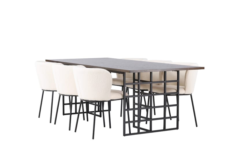 Edina Matgrupp 220 cm Rektangulär med 6 Edina Stolar - Svart - Products - Möbler - Bord & matgrupp - Matgrupp