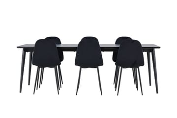 Ellis Matgrupp 230 cm Rektangulär med 6 Polar stolar - Svart/Svart - Products - Möbler - Bord & matgrupp - Matgrupp