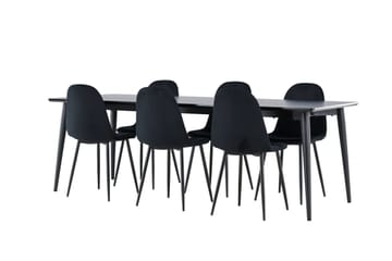 Ellis Matgrupp 230 cm Rektangulär med 6 Polar stolar - Svart/Svart - Products - Möbler - Bord & matgrupp - Matgrupp