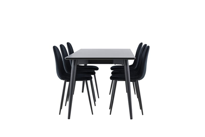 Ellis Matgrupp 230 cm Rektangulär med 6 Polar stolar - Svart/Svart - Products - Möbler - Bord & matgrupp - Matgrupp