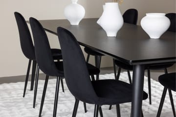 Ellis Matgrupp 230 cm Rektangulär med 6 Polar stolar - Svart/Svart - Products - Möbler - Bord & matgrupp - Matgrupp