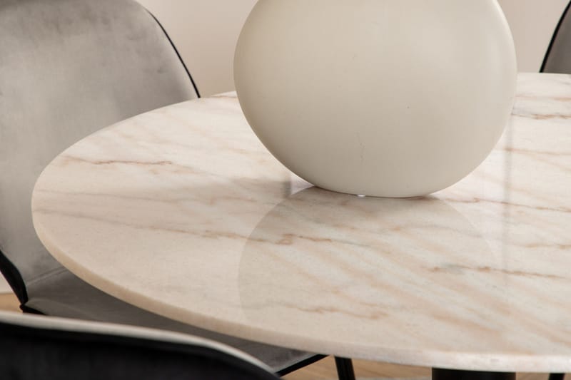 Estelle Matgrupp 106 cm Rund med 4 Emma stolar - Svart - Products - Möbler - Bord & matgrupp - Matgrupp