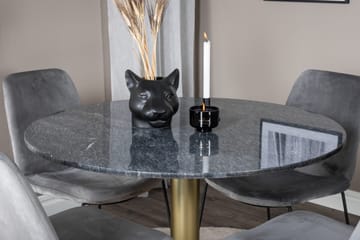 Estelle Matgrupp 106 cm Rund med 4 Muce stolar - Svart/Guld - Products - Möbler - Bord & matgrupp - Matgrupp