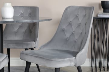 Estelle Matgrupp 106 cm Rund med 4 Velvet Deluxe stolar - Svart - Products - Möbler - Bord & matgrupp - Matgrupp