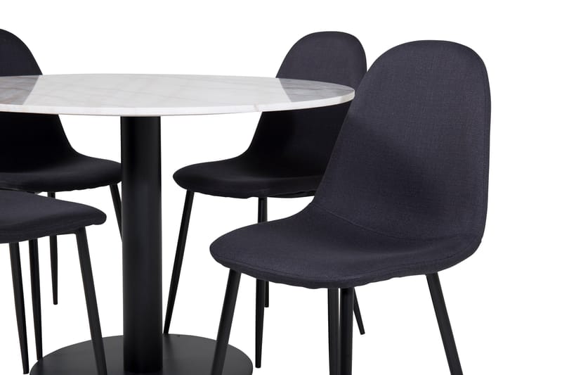 Estelle Matgrupp 106 cm Rund med 4 Polar stolar - Svart - Products - Möbler - Bord & matgrupp - Matgrupp