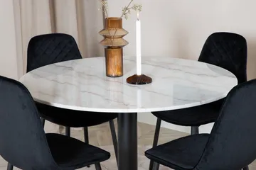 Estelle Matgrupp 106 cm Rund med 4 Polar stolar - Svart - Products - Möbler - Bord & matgrupp - Matgrupp