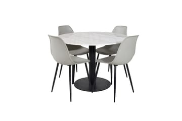 Estelle Matgrupp 106 cm Rund med 4 Polar stolar - Svart - Products - Möbler - Bord & matgrupp - Matgrupp