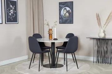 Estelle Matgrupp 106 cm Rund med 4 Polar stolar - Svart - Products - Möbler - Bord & matgrupp - Matgrupp