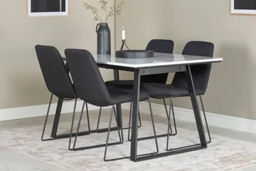 Estelle Matgrupp 140 cm Rektangulär med 4 Muce stolar - Svart - Products - Möbler - Bord & matgrupp - Matgrupp