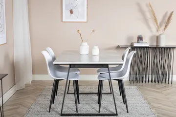 Estelle Matgrupp 140 cm Rektangulär med 4 Polar stolar - Svart - Products - Möbler - Bord & matgrupp - Matgrupp