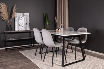 Estelle Matgrupp 140 cm Rektangulär med 4 Polar stolar - Svart - Products - Möbler - Bord & matgrupp - Matgrupp