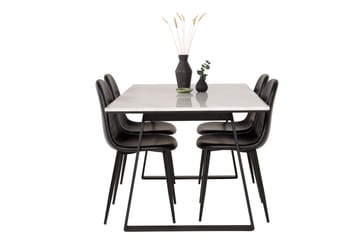 Estelle Matgrupp 140 cm Rektangulär med 4 Polar stolar - Svart - Products - Möbler - Bord & matgrupp - Matgrupp