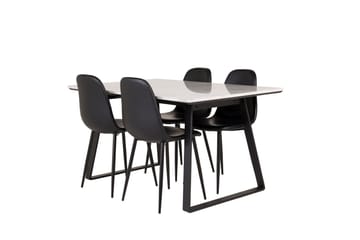 Estelle Matgrupp 140 cm Rektangulär med 4 Polar stolar - Svart - Products - Möbler - Bord & matgrupp - Matgrupp