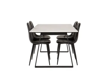 Estelle Matgrupp 140 cm Rektangulär med 4 Polar stolar - Svart - Products - Möbler - Bord & matgrupp - Matgrupp