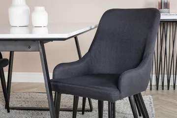 Estelle Matgrupp 140 cm Rektangulär med 4 Plaza stolar - Svart - Products - Möbler - Bord & matgrupp - Matgrupp