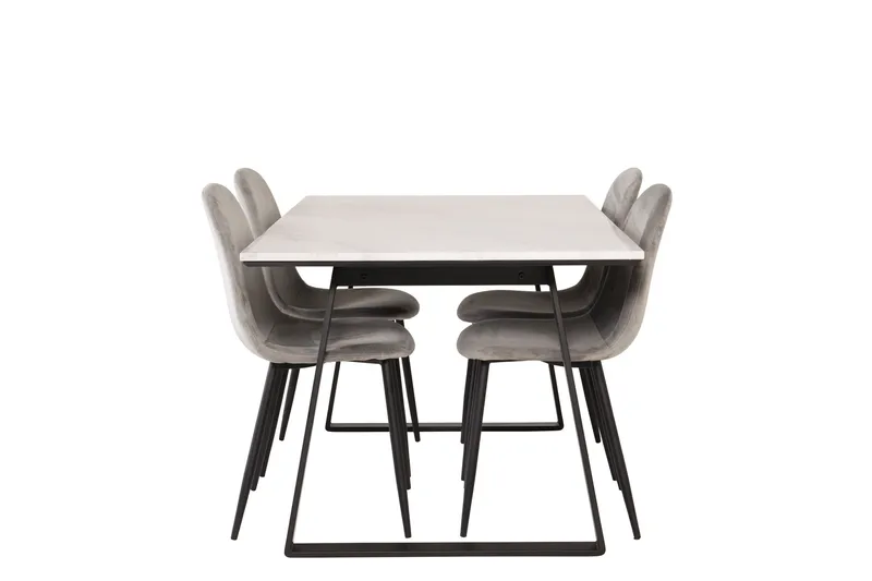 Estelle Matgrupp 140 cm Rektangulär med 4 Polar stolar - Svart - Products - Möbler - Bord & matgrupp - Matgrupp