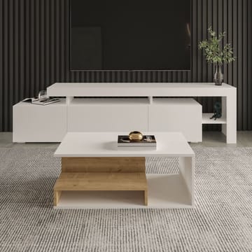 Fenlo Soffbord 90x35x44,8 cm - Vit sapphire-ek - Products - Möbler - Bord & matgrupp - Soffbord