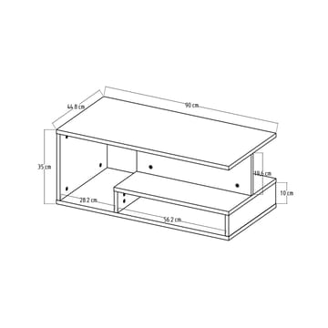 Fenlo Soffbord 90x35x44,8 cm - Vit valnöt - Products - Möbler - Bord & matgrupp - Soffbord