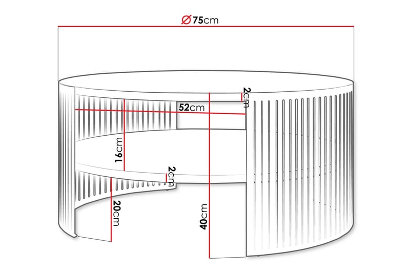 Friend Soffbord 75 cm - Guld/Vit - Products - Möbler - Bord & matgrupp - Soffbord