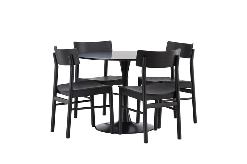 Glade Matgrupp + 4 stolar Rektangulär - Svart - Products - Möbler - Bord & matgrupp - Matgrupp