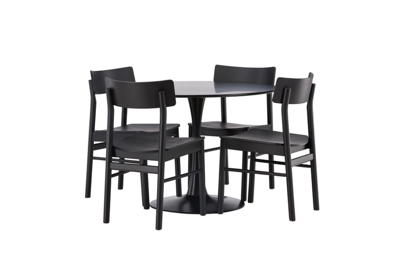 Glade Matgrupp + 4 stolar Rektangulär - Svart - Products - Möbler - Bord & matgrupp - Matgrupp
