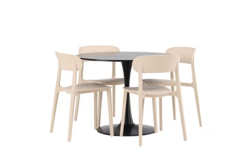 Glade Matgrupp 100 cm Rund med 4 Åstol stolar - Beige - Products - Möbler - Bord & matgrupp - Matgrupp