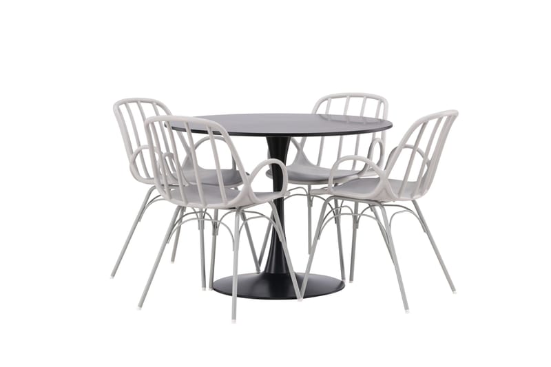 Glade Matgrupp 100 cm Rund med 4 Dyrön stolar - Svart - Products - Möbler - Bord & matgrupp - Matgrupp