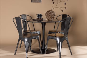 Glade Matgrupp 100 cm Rund med 4 Tempe stolar - Mörkgrå - Products - Möbler - Bord & matgrupp - Matgrupp