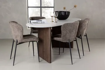 Grönvik Matgrupp 180 cm Oval med 4 Modesto Stolar - Mocca - Products - Möbler - Bord & matgrupp - Matgrupp