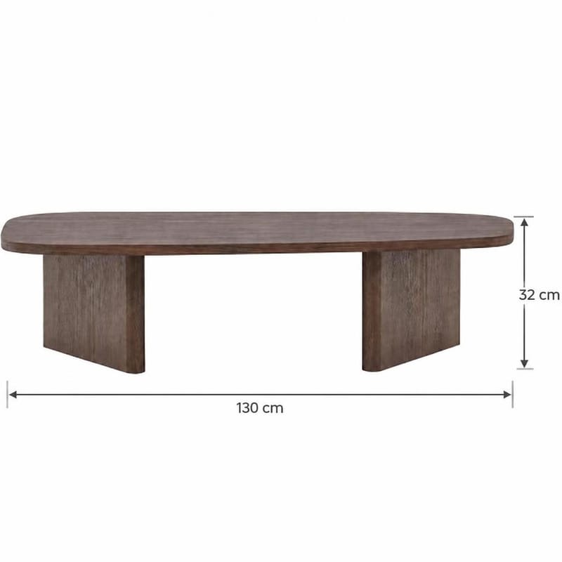 Grönvik Ovalt Soffbord 130x65 cm med Trä- och Valnötsutseende - Brun - Products - Möbler - Bord & matgrupp - Soffbord