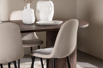 Härön Matgrupp 200 cm Oval med 4 Polar stolar - Mocca/Beige - Products - Möbler - Bord & matgrupp - Matgrupp