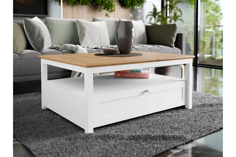 Hammerdal Soffbord 104 cm - Vit/Ek - Products - Möbler - Bord & matgrupp - Soffbord