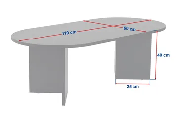 Hasina Ovalt Soffbord 119x60 cm med Travertin- och Valnötsutseende - Beige - Products - Möbler - Bord & matgrupp - Soffbord