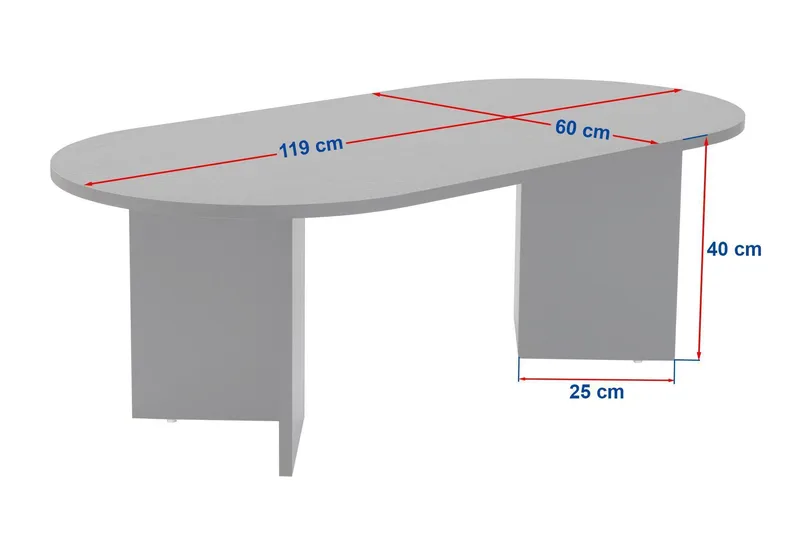 Hasina Ovalt Soffbord 119x60 cm med Travertin- och Valnötsutseende - Beige - Products - Möbler - Bord & matgrupp - Soffbord