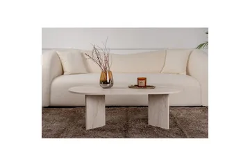 Hasina Ovalt Soffbord 119x60 cm med Travertinutseende - Vit - Products - Möbler - Bord & matgrupp - Soffbord