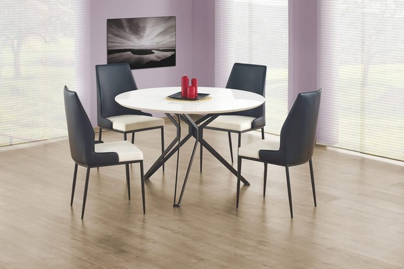 Hermelinda Matbord 120 cm - Vit/Svart - Products - Möbler - Bord & matgrupp - Matbord & köksbord