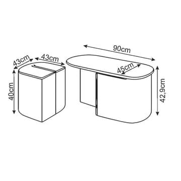Hu Soffbordsset 90x42,9x45 cm - Antik valnöt - Products - Möbler - Bord & matgrupp - Soffbord
