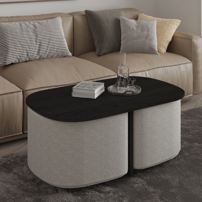 Hu Soffbordsset 90x42,9x45 cm - Svart - Products - Möbler - Bord & matgrupp - Soffbord