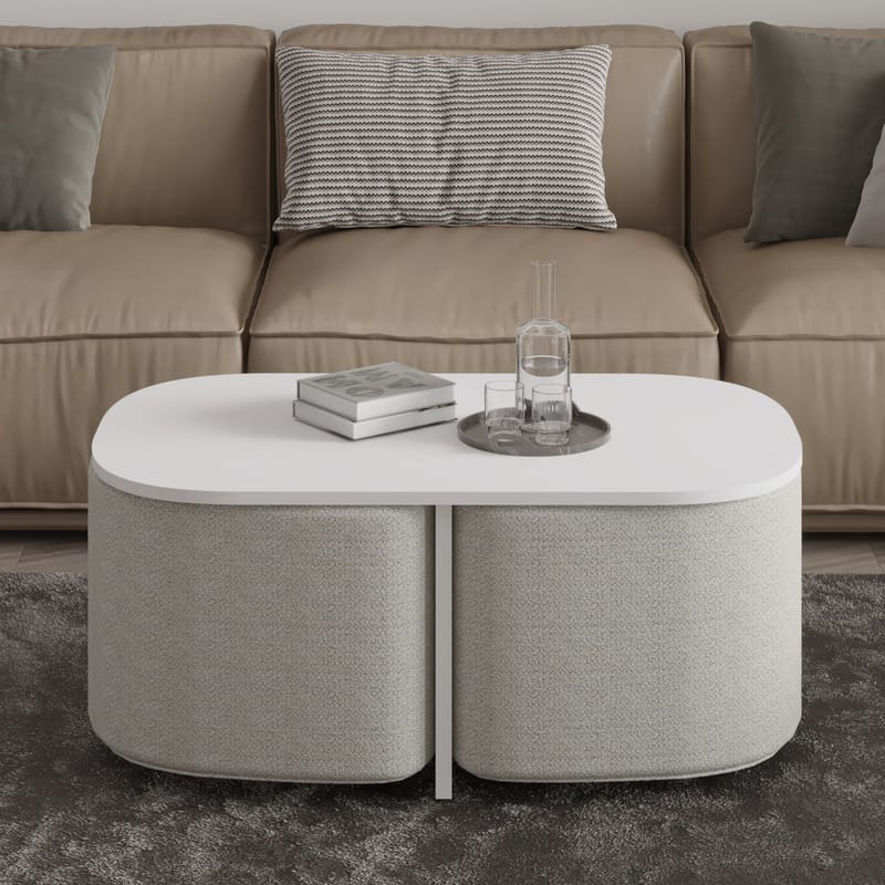 Hu Soffbordsset 90x42,9x45 cm - Vit - Products - Möbler - Bord & matgrupp - Soffbord