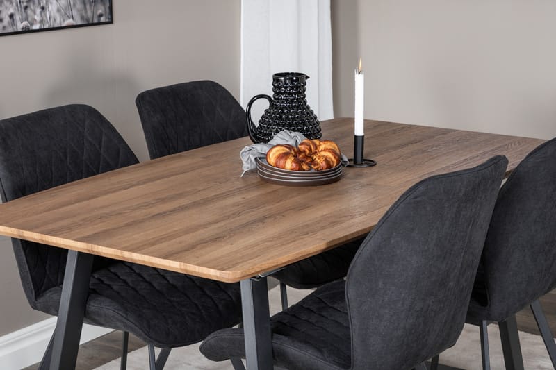 Inca Matgrupp 160 cm Rektangulär med 4 Gemma stolar - Svart - Products - Möbler - Bord & matgrupp - Matgrupp