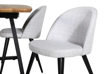 Inca Matgrupp 160 cm Rektangulär med 4 Velvet Stolar - Svart - Products - Möbler - Bord & matgrupp - Matgrupp