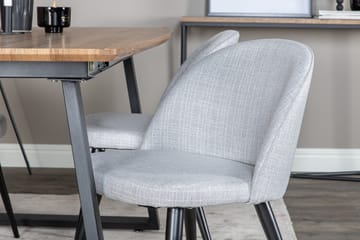 Inca Matgrupp 160 cm Rektangulär med 4 Velvet Stolar - Svart - Products - Möbler - Bord & matgrupp - Matgrupp